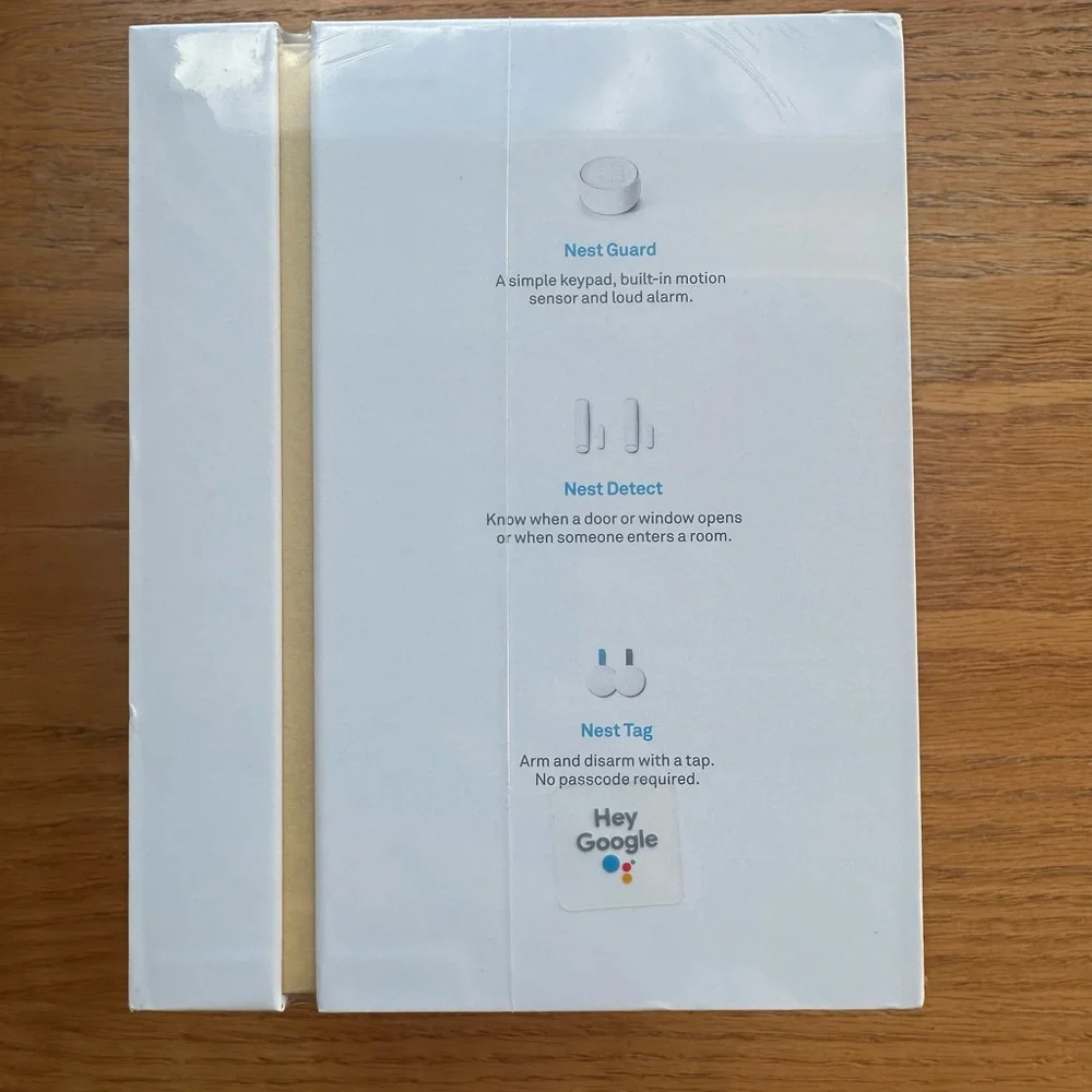 Unopened and unused! Google Nest Secure alarm system starter pack.